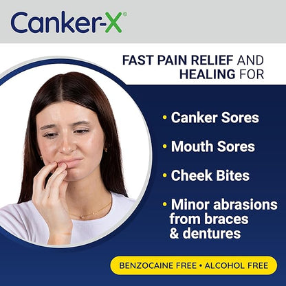 Canker-X Rincinol Oral Rinse Mouthwash, Quick Pain Relief from Canker Sores, Mouth Burns & More, Benzocaine Free & Alcohol Free Mouthwash, Adults & Kids 6+ Years, 4.0 Fl. Oz.