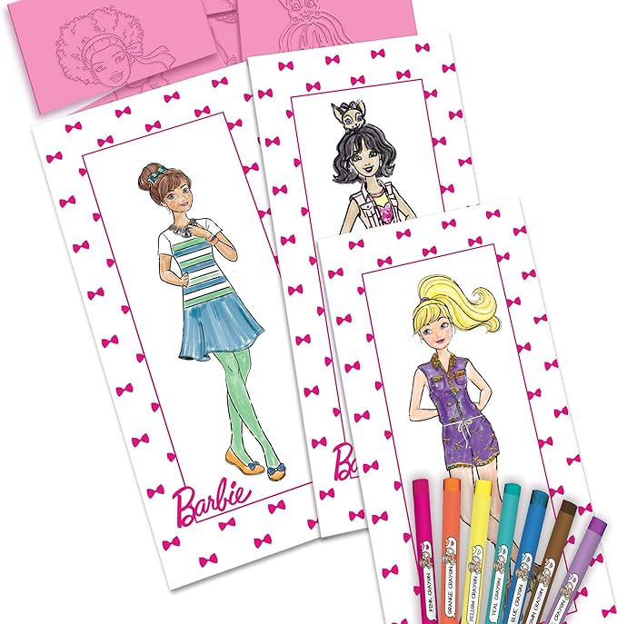 Barbie Fashion Plates All in One Studio Sketch Design Activity Set – Fashion Design Kit for Kids Ages 6 and Up