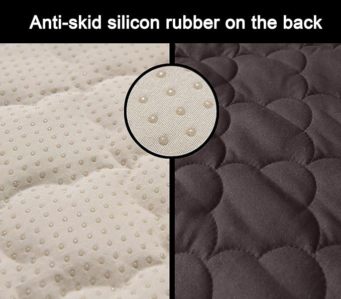 CHHKON Waterproof Nonslip Recliner Cover Stay in Place, Dog Couch Chair Cover Furniture Protector, Ideal Loveseat Slipcovers for Pets and Kids (Chocolate, 23'')