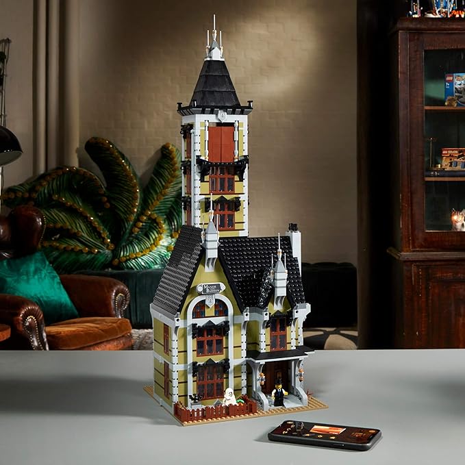 LEGO Icons Haunted House Building Set, Creative Craft for Adults and Family, Haunted House DIY Project to Build Together, Includes 10 Minifigures, 10273