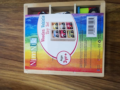 NIMNIK Wooden Cars for Toddlers Bus Engine Emergency Vehicles | Small Cars, Mini Transportation Vehicles | Educational Toy for Early Learning for 3-10 Year Olds