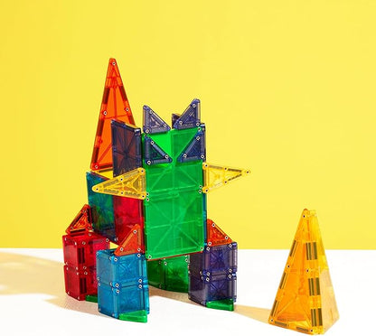 MAGNA-TILES Combo 62-Piece Magnetic Construction Set, The Original Magnetic Building Brand
