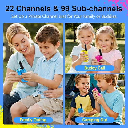 Walkie Talkies for Kids Games Outdoor Toys for 3-12 Year Old Boys Girls, 3 Miles Range Walkie Talkie as Easter Basket Stuffers, 4 Year Old Girl Birthday Gifts for 3 4 5 6 7 8 9 Year Old Boy Girl Gift