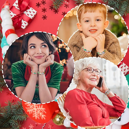 60 pcs Colorful Kids Friendship Bracelet Sets, Stackable Elastic Cute Beaded Bracelets Princess Pretend Play Bracelet Preppy Bracelets Bulk Set for Women Gift