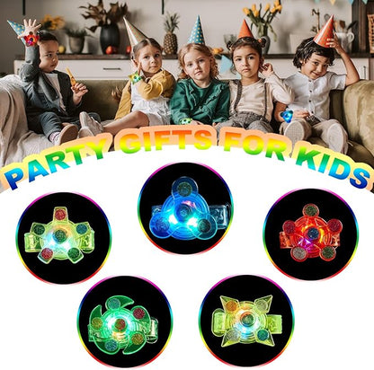 Birthday Party Favors for Kids 4-8 Goodie Bag Stuffers,24 Pack Light Up Spinner Bracelets for Pinata Fillers Prize Treasure Box Classroom Glow in The Dark Party Supplies Return Gifts