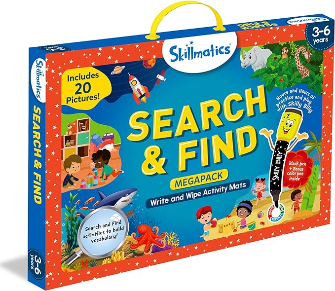 Skillmatics Preschool Learning Activity - Search and Find Megapack Educational Game, Perfect for Kids, Toddlers Who Love Toys, Art and Craft Activities, Gifts for Kids Ages 3, 4, 5, 6