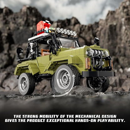 FUNWHOLE Jungle Off Roader SUV Building Kits with LED Lighting - Technic Car Model STEM Building Set 510 Pcs for Kids, Boys, and Girls Ages 8+