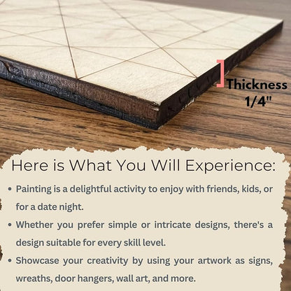 Floral Unfinished Barn Quilt Square Wooden Sign DIY Painting Kit for Adults, Country Decor Canvas Quilts Blocks for Painting (12 inches, Large Flower) AVTRBoutique