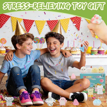 28pcs Squishy Pack,Fidget Toys Kit,Include taba Squishies Party Favors for Kids 4-8 8-12 Treasure Box Toys for Classroom Birthday Xmas Gifts Goodie Bag Stocking Stuffers for Teens (28pcs)