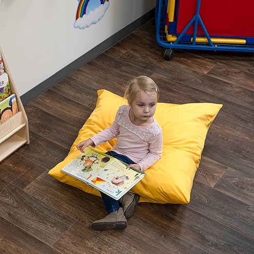 Children's Factory 27" Cozy Floor Pillow for Kids, Classroom Pillows for Flexible Seating for Reading, Ideal for Preschools, Daycares & Homes - Yellow