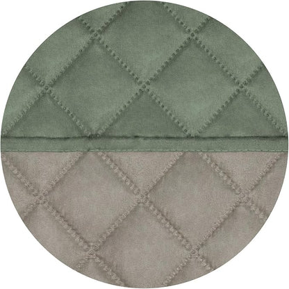 PureFit Reversible Quilted Sofa Cover, Water Resistant Slipcover Furniture Protector, Washable Couch Cover with Non Slip and Elastic Straps for Kids, Dogs, Pets (XX Large, Greyish Green/Beige)