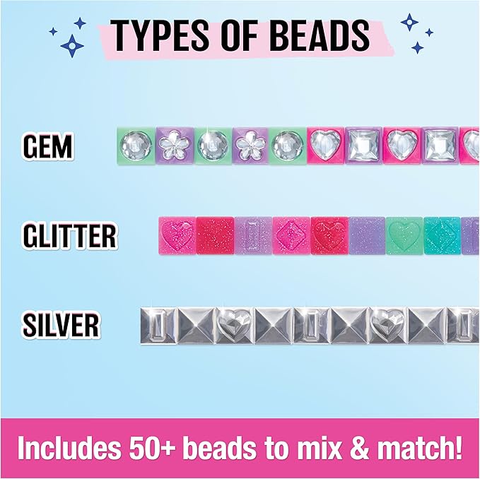 Cool Maker, PopStyle Expansion Pack, Bracelet Making Kit with over 50 Gem Beads, Makes 3, DIY Arts and Crafts Kids Toys for Girls
