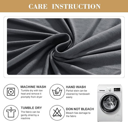 Jin Le 4 Pieces Recliner Cover Stretch Recliner Chair Cover 1 Seater Recliner Couch Covers Sofa Covers Stretch Soft Furniture Protector with Elastic Bottom and Ties for Kids Pet(Recliner, Light Gray)