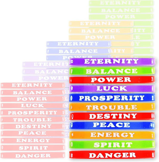 Rubber Bracelets - 50 Pcs Silicone Wristbands - Rubber Band Bracelet Party Favors for Kids - Rubber Bracelet for Kids - Silicone Wristband for Kids - Wristbands Silicone - Vending Machine Toys