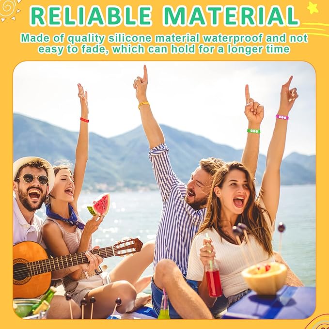 Henoyso 150 Pcs Silicone Shoe Silicone Wristbands Bulk Adjustable Silicone Wristbands 8.3 Inch Cute Colored Rubber Wristbands for Adult DIY Birthday Party Favors, 10 Colors