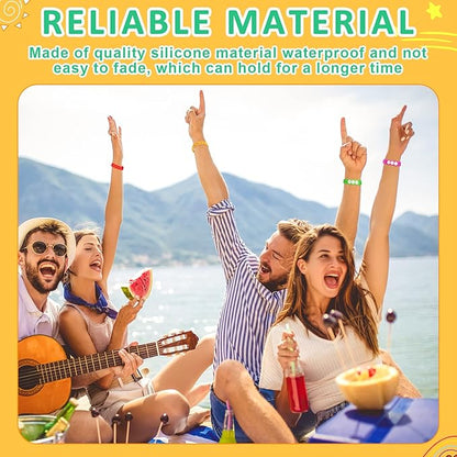 Henoyso 150 Pcs Silicone Shoe Silicone Wristbands Bulk Adjustable Silicone Wristbands 8.3 Inch Cute Colored Rubber Wristbands for Adult DIY Birthday Party Favors, 10 Colors