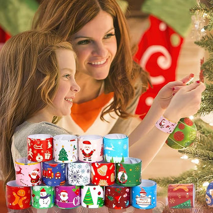 AMOR PRESENT 64PCS Slap Bracelets Bulk, Halloween Slap Bracelets for Kids Snap Wrist Bands for Party Favors Goodie Bags Trick Or Treat Toys