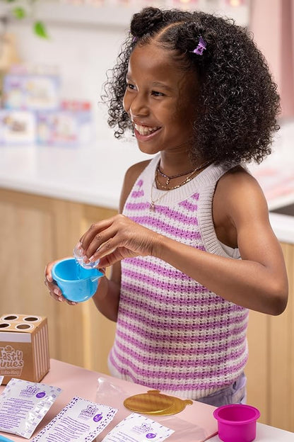 Goliath Tasty Tinies Bake Shop Strawberry Cake Mix Kit with Unicorn Tracks Sprinkles & Vanilla Frosting Mix | Bake & Decorate 2 Real Mini Cakes | Includes Mini Tools & Ingredients | Ages 6+