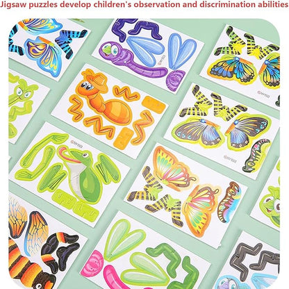 30PCS Flowarmth Puzzle, 3D Cartoon Puzzles for Kids Ages 4-8, Educational 3D Cartoon Puzzle, 30PCS Not Repeating 3D Puzzles for Kids, DIY 3D Animal Jigsaw Puzzles Art Crafts Gifts (Plane Tanks)