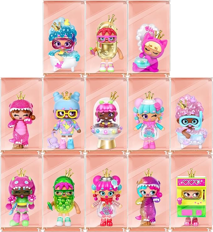 Quirky Kweens Series Premium Figurine and Display Case, 4 Inch/Approx 10cm Tall Collectible Art-Toy, 3 Pack, Every Kween is Unique