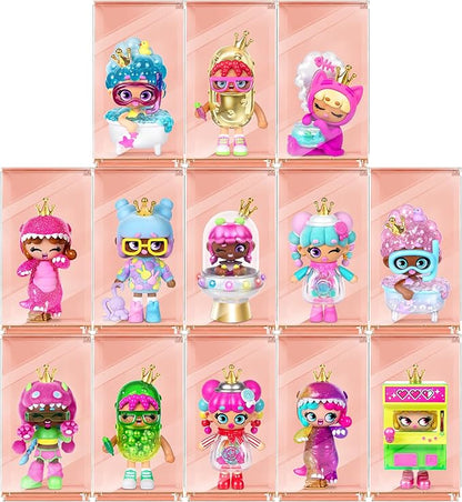 Quirky Kweens Series Premium Figurine and Display Case, 4 Inch/Approx 10cm Tall Collectible Art-Toy, 3 Pack, Every Kween is Unique