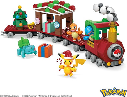MEGA Pokémon Building Toys Set Holiday Train with 373 Pieces, 4 Articulated and Poseable Characters and Surprises, for Kids (Amazon Exclusive)