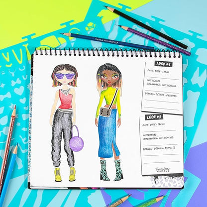 Fashion Angels Streetwear Design Portfolio, Includes 30 Sketch Sheets, Stencil Sheets, Stickers & Inspiration Guide, Ideal Drawing Kit for Girls Ages 6+
