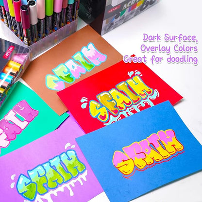 SFAIH Acrylic Creative Markers - 3mm Replaceable Nibs 15 Colors, Large Ink Capacity, Ultra-High Coverage, Non-Bleeding Water-Based Ink, Drawing Markers for Art Supplies, Wood, Fabric, Rock Painting