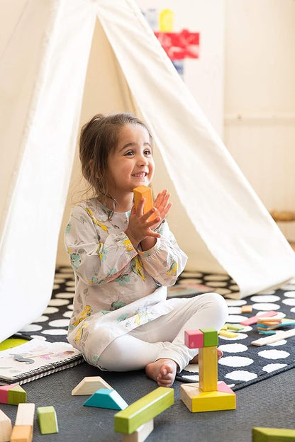 6 Piece Tegu Pocket Pouch Prism Magnetic Wooden Block Set, Blossom