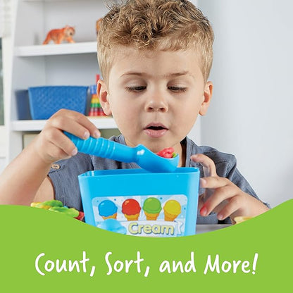 Learning Resources Smart Scoops Math Activity Set, Stacking and Sorting Toys, Develops Early Math Skills, 55 Pieces, Ages 3+