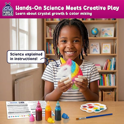 PURPLE LADYBUG Crystal Growing Kit for Kids - All-in-One Educational Gifts for Girls 8-12 Years Old, Crystal Making Experiment, Unicorn Theme STEM Kit for Girls, Fun Science Activity for Kids