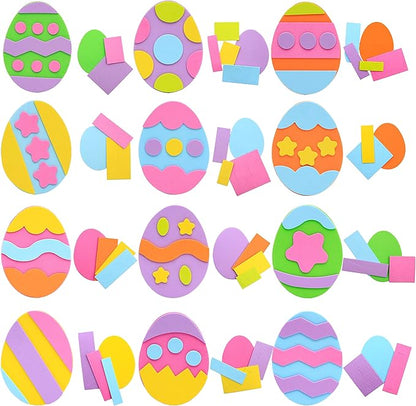 JOYIN 24 Pcs Foam Magnet Craft Kit, Easter Egg Themed DIY Magnets for Kids Toddlers Party Favors Arts and Crafts Home School Activities