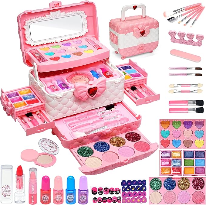 Kids Makeup Sets for Girls - Kids Makeup Sets for Girls 5-8, Maquillaje para Niñas, Play Make Up Kit, Best Toys for Little Girl,Princess Toddler Kid Stuff, Ages3456789 10 Year Old Girl Birthday Gifts