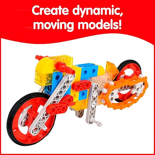 edxeducation My Gears Machine Set - 181 Pieces - 8+ Activities - Gears Toys for Kids - Build Rotating, Moving Models - Building Toys for Kids Ages 4-8