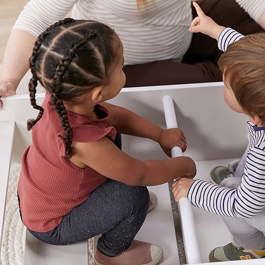 ECR4Kids Rocking Boat and Steps, Play Center, White Wash