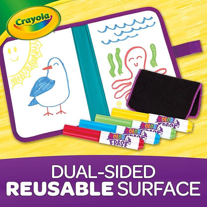 Crayola Color & Erase Drawing Board for Kids, Travel Coloring Kit, Drawing Toy, Toddler Coloring Set, Gift for Kids, 3+