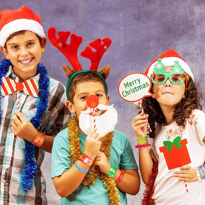 MGparty 72pcs Christmas Slap Bracelets Silicone Bracelets Bulk Party Favors Toys for Kids Xmas Party Favors Christmas Stocking Stuffers Gifts Goodie Bag Stuffers