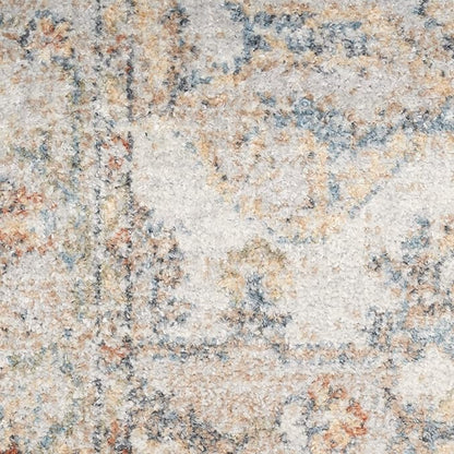 Nourison Astra Machine Washable Traditional Grey/Multi 2'2" x 12' Area Rug, Easy Cleaning, Non Shedding, Bed Room, Living Room, Dining Room, Kitchen (2x12)