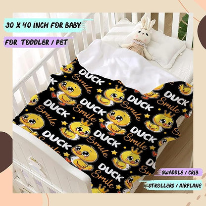 Smile Ducks Blanket Adult duck Blanket Kids Funny Blanket Suitable for Living room Bedroom bed sofa Crib Couch Chair outdoor All Season Items That Yellow Duck Lovers Will Love 50"x40"for Kid