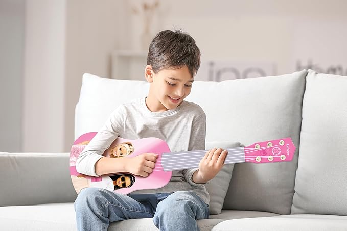 Lexibook Barbie, My First Guitar for Children, 6 Nylon Strings, 21’’ Long, Guide Included, Pink, K200BB