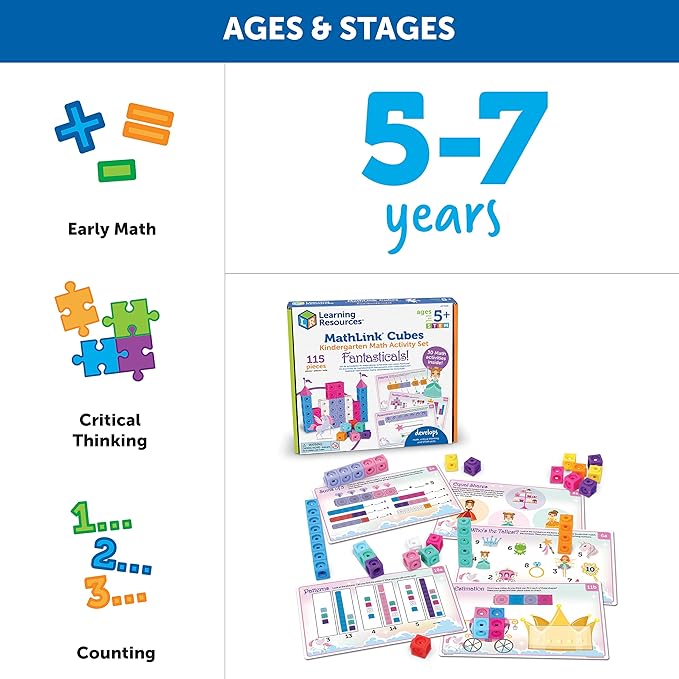 Learning Resources MathLink Cubes Kindergarten Math Activity Set: Fantasticals!