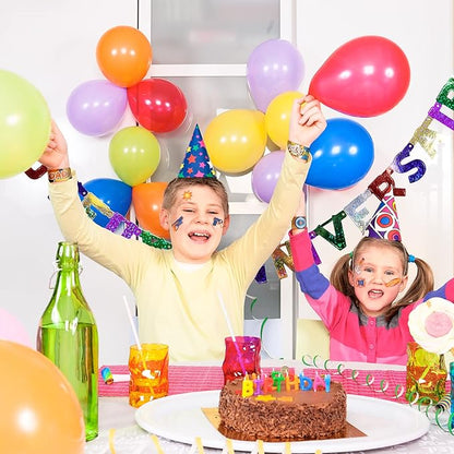 Erweicet Dart Battle Party Favors 72 PCS Gun Slap Bracelets DIY Stickers Temporary Tattoos Keychains Plastic Straws Gift Bags for Kids Boys Birthday Baby Shower Goodie Bag Fillers, Blue,Orange,White