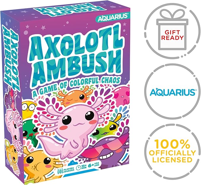 AQUARIUS Axolotl Ambush Card Game - Great Family Fun - Ages 6+ - Officially Licensed for Fun - Axolotl Card Game - Merchandise & Collectibles