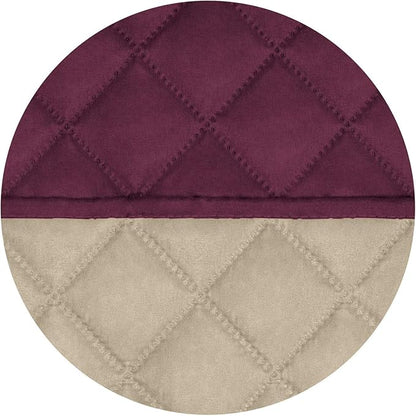 PureFit Reversible Quilted Sofa Cover, Water Resistant Slipcover Furniture Protector, Washable Couch Cover with Non Slip and Elastic Straps for Kids, Dogs, Pets (XX Large, Wine/Beige)