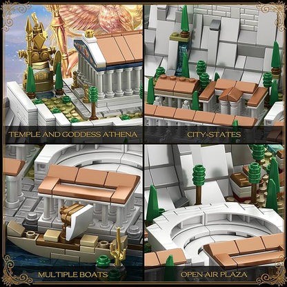 Architecture Acropolis Castle, Famous Landmark Architecture Athenian Acropolis Building Block Sets, Collectible Exhibition Architecture Model for Children and Adults