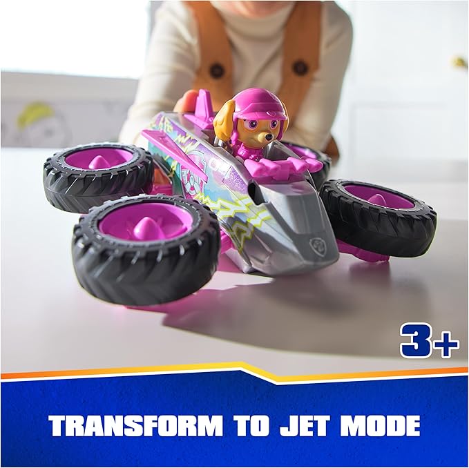 Paw Patrol: Rescue Wheels Skye’s Jet, Toy Truck with Transformation into Jet-Mode and Collectible Action Figure, Kids Toys for Boys & Girls Ages 3+