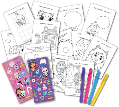 Gabby's Dollhouse Stow & Go Activity Kit, 17-Piece Travel Art Set, Preschool, Kids Toys for Ages 3 Up