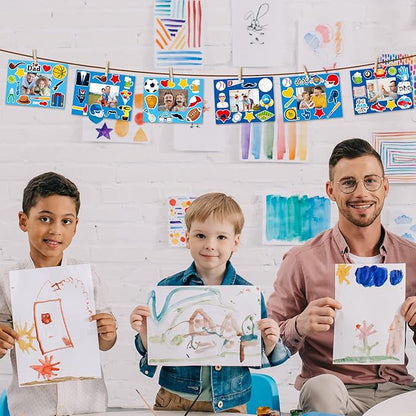 chiazllta 30 Packs Fathers Day Craft Kits for Kids Father's Picture Frame DIY Craft Art Father’s Day Party Decoration Favor Home Classroom Game Activities