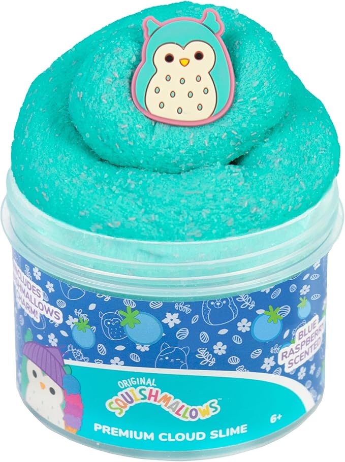Original Squishmallows Winston Premium Cloud Slime - Limited Release, Blue Raspberry Scent, 8 oz. Jar