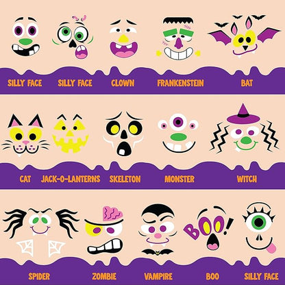 JOYIN 16 Packs Halloween Pumpkin Stickers Foam Craft Kit, Halloween Party Favors for Kids, Party Supplies Arts Activities, Pumpkin Decorating Stickers, Jack O Lantern Face Sticker School Games Gifts